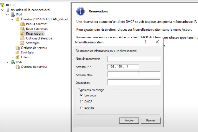 Réservation DHCP